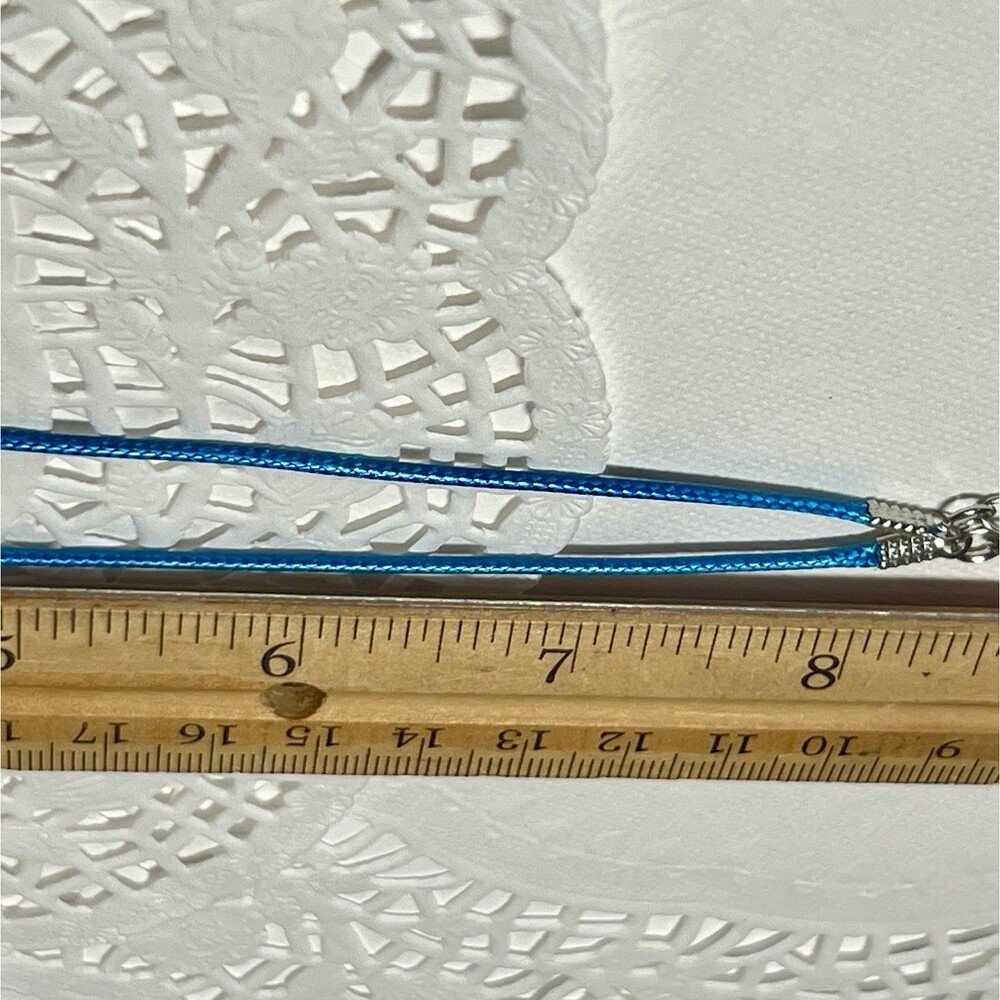 Handmade Resin Necklace Butterfly Charm With Real Pressed Flowers 18" Waxed Cord - Picture 7 of 7